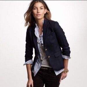 J.Crew Navy Wool Schoolboy Blazer Size 6 Great Condition Classic Workwear JCrew